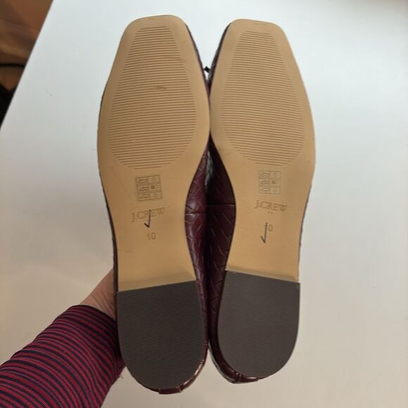 J Crew Woven square-toe ballet flats Womens Size 10 Burgundy - Picture 6 of 6